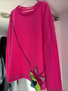 Billieblush Hot Pink Long-Sleeve Sweatshirt with Star Patch